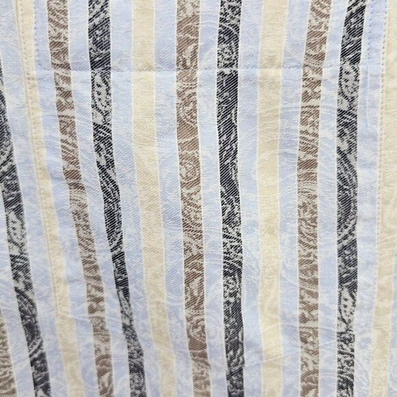 Bugatchi Mens Medium Classic Fit Striped Paisley Button Up Shirt - Picture 5 of 15